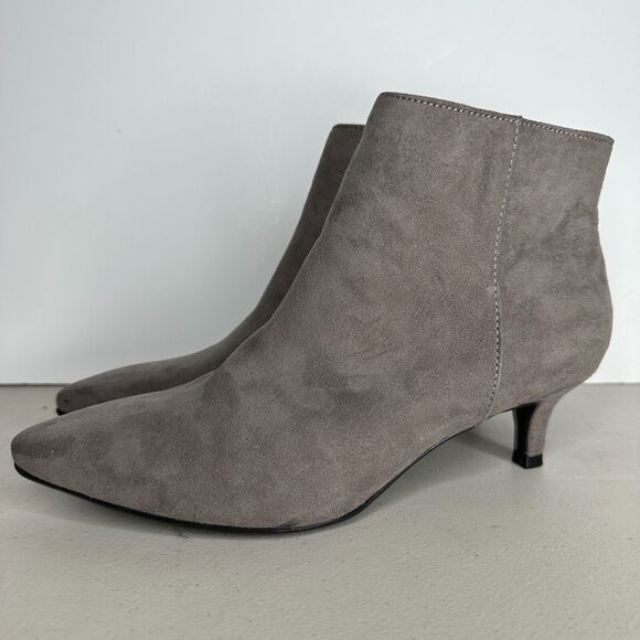 Naturalizer Giselle Modern Grey Fabric Pointed Toe Ankle Boots Women 6M NWB - Picture 2 of 11